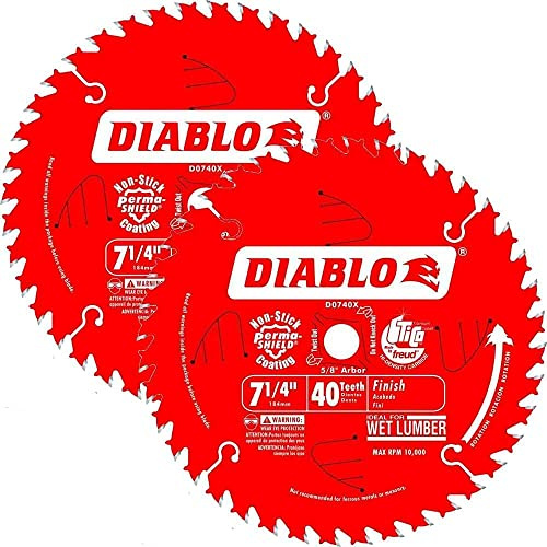 Diablo D0740A Hartmetall-Kreissägeblatt, 18,8 cm x 40 Zähne, 2 Stück