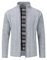 Sliktaa Mens Knitted Cardigan Thick Sweater Full Zip Stand Collar Warm Jumper Fleece Lined Winter Coat,Grey,M