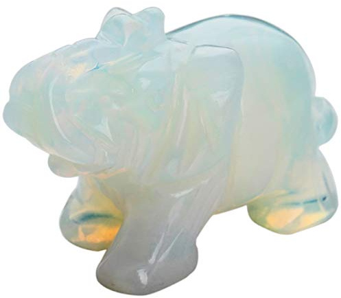 Nupuyai Opalit Stein Elefant Figur Glücksbringer Glückselefant Deko | Elefant Stein Figur Deko Klein, Handschmeichler Glücksbringer, Feng Shui, Glückselefant Figur Talisman Geschenk für Frauen