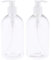 Tenlacum Lot de 2 flacons de shampooing vides à pompe, rechargeables pour après-shampoing, gel pour cheveux, savon liquide, lotions, huiles de massage - Pompe transparente (500 ml, pompe blanche)
