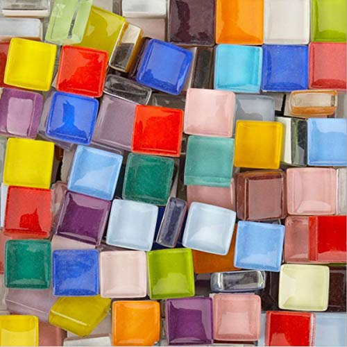 BestTeam Bastelmaterial Mosaikfliesen, Mikroglas winzige Mini-Mosaikfliese DIY Hobby Kinder handgefertigt Kristall frei Stein Bastelmaterial Kreativität 300 g bunt