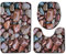 Badgarnitur Badematten Set Badezimmer Vorleger 3 Teiliges,Rutschfeste Badvorleger Badteppich WC Vorleger Duschvorleger,WC Sitz Deckel Fußmatte Matte Teppich Marmor/Kopfsteinpflaster Muster W 50x80CM