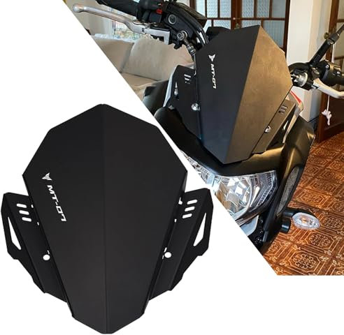 MT07 Front Windschutzscheibe Windshield für MT07 MT 07 MT-07 2018 2019 2020 - Schwarz