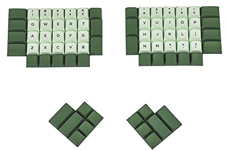 YMDK ZDA Ähnlich wie XDA-Tastenkappen, dickes PBT-Matcha-Farbstoff-Sublimationstasten-Set für Ergo Ergodox Lily58 Planck Preonic (Dye Sub Alphabet)
