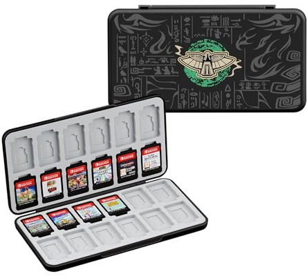 JINGDU Switch Game Case pour Nintendo Switch NS/OLED/Lite Games, Switch Game Holder avec 24 emplacements pour Cartes de Jeu et 24 emplacements pour Cartes Micro SD, Flying Wings