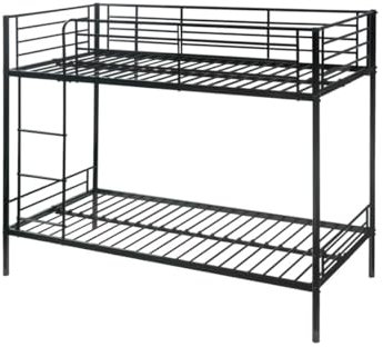 Vente-unique-Etagenbett - 2 x 90 x 190 cm - Schwarz - DUOTIS II