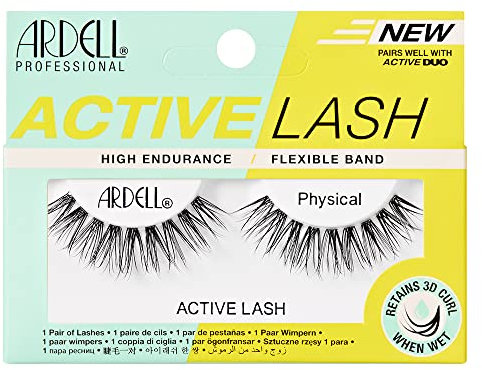 Ardell Active Lash Physische Künstliche Wimpern, Wasserabweisend, Leichtes Volumen, Mittellang, Veganfreundlich, 1 Paar (1 Stück)