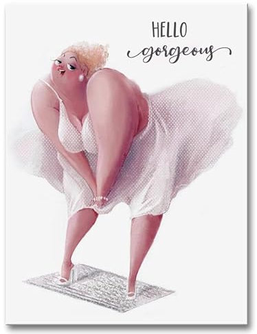 Fashion Beauty Room Decor White Dress Woman Wall Art Canvas Picture Pink Feminine Prints Hello Gorgeous Wall Decor Bathroom Girls Room Artwork Canvas Print Girly Wall Decor