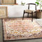 Livabliss Bray Vintage Teppich Groß - Orientalischer Boho Wohnzimmer 160x213 cm - Kurzflor für Einfache Pflege - Muster in Rot und Weiß
