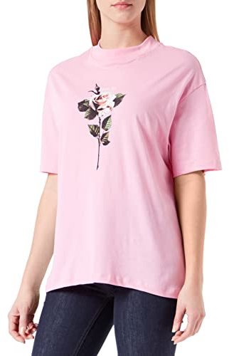 Replay Damen T-Shirt Kurzarm mit Rosen Print, Light Rose 307 (Rosa), M