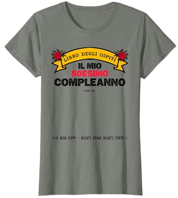 Maglia 50esimo Compleanno Libro degli Ospiti 50 Anni Maglietta