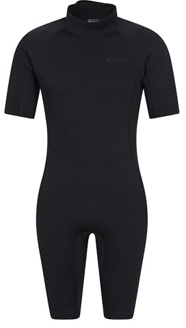 Mountain Warehouse Shorty Mens Wetsuit – 2.5mm Thickness, Neoprene Contour Fit One Piece Surf Suit - - Perfect for Spring Summer & Outdoors Jet Black L - XL