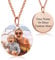 RWQIAN Personalized Locket Necklace Round Photo Pendant That Holds Pictures in Polished Memory Lockets Engraved Any Text & Symbols Birthday Gifts Customized for Women