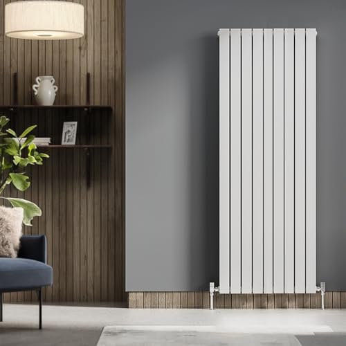 Go Bathrooms Pinta 1600 x 610mm Vertical Radiator Flat Panel Single Column Tall Upright Radiator White Wall Mounted Central Heating Includes Mounting Brackets