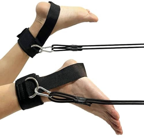 Sangles de cheville, sangle de natation, ceinture élastique de natation, laisse de natation stationnaire – Idéal pour nager dans une petite piscine. – Avec 4 cordes élastiques, boucle en métal