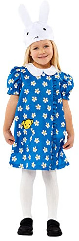Amscan - Kinderkostüm Miffy, Kleid, Kaninchen, Tierkostüm, Karneval, Mottoparty