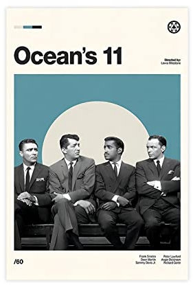 Modernes Vintage-Filmposter Ocean Es 11 (1), Leinwand, Poster, Schlafzimmer, Dekoration, Sport, Landschaft, Büro, Raumdekoration, Geschenk, Rahmen-Stil, 40 x 60 cm
