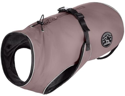 HUNTER Hundemantel Uppsala, Farbe: Altrosa, 2in1 Design mit herausknüpfbarem Innenfutter, wasserabweisend, reflektierende Paspeln, geschlossene Bauchseite, optimaler Sitz, Größe: 30