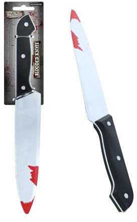 HENBRANDT Bloodied Knife 31cm Halloween Bloody Kitchen Knife Prop Weapon Blood Splatter Trick or Treat Halloween Fancy Dress Costume Accessories