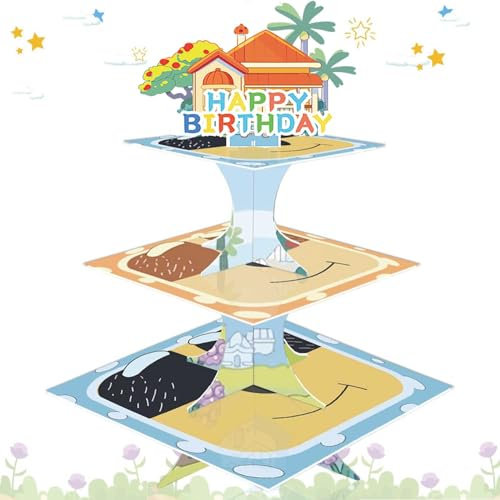 Cartoon Home Round Cardboard Cupcake Stand for 24 Cupcakes