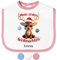 True Statements Baby-Lätzchen „Mein erstes Weihnachten“ personalisiert mit Namen für Mädchen & Jungen - Klettverschluss – Spucktuch Latz Kinderlätzchen – Geschenk Weihnachten (Saum Rosa)