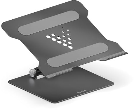 Vuelogic Laptop Ständer höhenverstellbar, Aluminium Notebookhalter | Ergonomische Laptop Erhöhung mit Anti-Rutsch-Pads, Lüftung und Kühlung für Schreibtisch & Home Office
