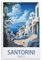 Vintage-Reiseposter Griechenland Santorini Küste Landschaft 40 x 60 cm Leinwand Wandkunst Poster für Wohnzimmer Dekor Gemälde für Heimdekoration