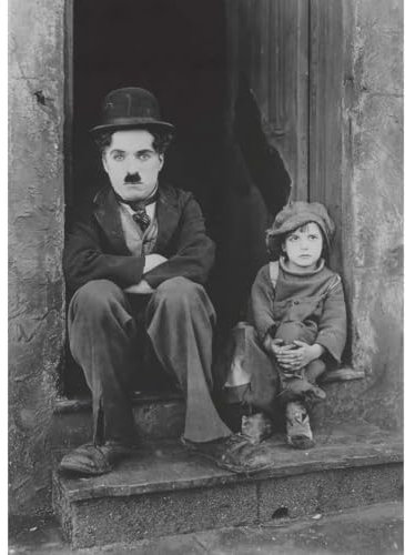 Clever-Deko Poster/Foto/Bild 70x50cm Charlie Chaplin & Jackie Coogan - The Kid (1921)