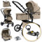 Bergsteiger Kinderwagen Lugo 4in1 | Kombikinderwagen Komplettset inkl. Zubehör - Babyschale, Buggy-Aufsatz, Sonnenschutz & Wetterfußsack | inklusive Isofix Station