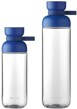 Mepal Trinkflaschen Vita - Wasserflaschen Duo Pack - Flaschen für Uni, Arbeit, Fitness, Outdoor, Job - Stoßfest, Auslaufsicher - BPA-frei & Spülmaschinenfest - 500 & 900 ml - Vivid Blue