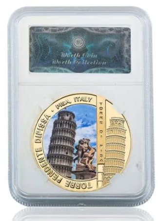 REIWAN Gedenkmünze „Der Schiefe Turm Von Pisa“, Vergoldete Gedenkmünze, Italienisches Wahrzeichen, Herausforderungsmünze, Sammlermünze
