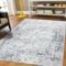 Capslpad Grau Abstrakt Teppich Wohnzimmer 120x180cm rutschfest Kurzflor Kunstwolle Schlafzimmer Teppich Waschbar Minimalistisch Bettvorleger Teppiche für Wohnzimmer Schlafzimmer Büro Bereich Dekor