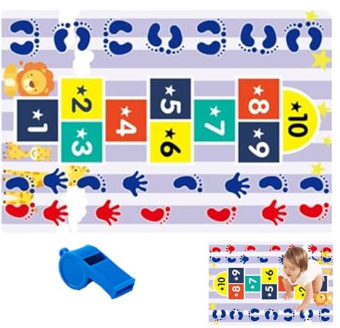 Hop-Teppich, Slippery Hop-Spiel, lustiger pädagogischer Spielzimmerteppich, Kindertagesstätten-Spielzimmerteppich, Kindergarten-Indoor-Spielteppich, Outdoor-Spielteppich für Kinder, Teppich für Kinder