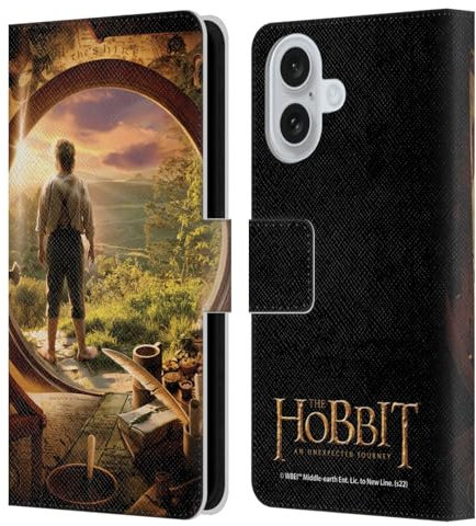 Head Case Designs Offizielle The Hobbit An Unexpected Journey Hobbit in der Tür Schluessel Kunst Leder-Wallet-Hülle Kompatibel mit Apple iPhone 16
