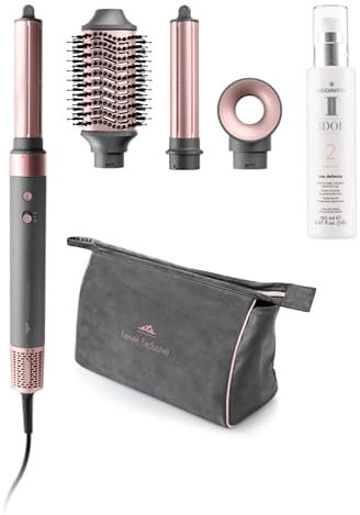 ETA Fenite Black Airstyler 3in1 I 1400 W I lonic Hairstyler Set I Haartrockner, Lockenwickler Coanda Effekt, Rundbürste I Kohlfreier Motor I Opti-Heat Control I Silent Power I 4 Temperatureinstellung