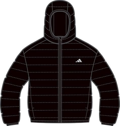 adidas Unisex Kids ESSENTIALS LIGHT PADDED JACKET, black/REFLECTIVE SILVER, 7-8 Years