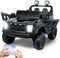 nmoiww Voiture électrique pour Enfants à Deux Places 12 V avec télécommande 2,4 G, Charge maximale 70 kg, avec lumière LED, Musique, Fonction Bluetooth (Noir-siège Double)
