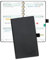 POPRUN Taschenkalender 2025 2026 Klein 16,5 x 9 cm (Aug.2025-Dez.2026) - Kalender 2025 2026 Klein Ringbuch mit Softcover - Terminplaner, Planer 1 Woche 2 Seite mit Kartenschlitz - Schwarz