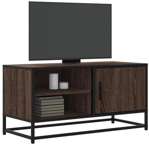 LAPOOH TV-Schrank Eichen-Optik 80x34,5x40 cm Holzwerkstoff und Metall, TV Lowboard, Fernsehschrank, Fernsehtisch, Fernseher Schrank, TV Sideboard, TV Board, TV Cabinet, TV Bank, TV Kommode - 848823