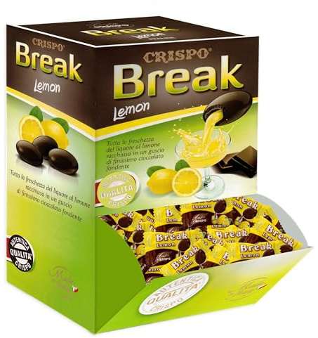 Break Lemon Praline di Cioccolato Fondente Ripieno di Liquore al Limone per crispo 1000g