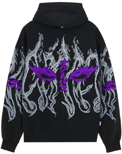 Octopus Felpa con Cappuccio Strange Ambassador Hoodie by Plague Labs Limited Edition 2025 Originale Milano (IT, Testo, M, Regular, Regular, Nero Viola)