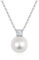 Aleasha Weiß Perlenkette Damen 925 Silber Halskette 10mm Perle Zirkonia Kette Schmuck Geschenke