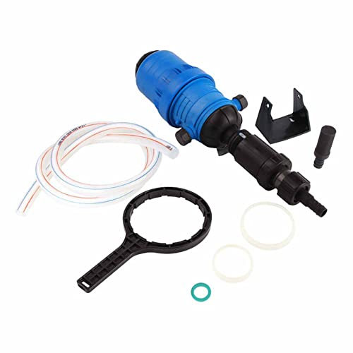 LOCADENCE 1%~10% Fertilizer Injector for Drip Irrigation, 32mm Inlet 25mm Outlet Adjustable Chemicals Liquid Doser, Automatic Proportioner Tool for Garden Farm Greenhouse