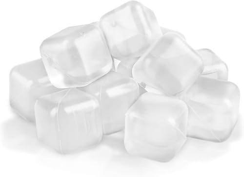 Cubes de glace réutilisables en plastique – Lot de 20 couleurs assorties | Sans BPA, ne dilue pas les boissons | Respectueux de l'environnement et réutilisable pour le whisky, les cocktails, les