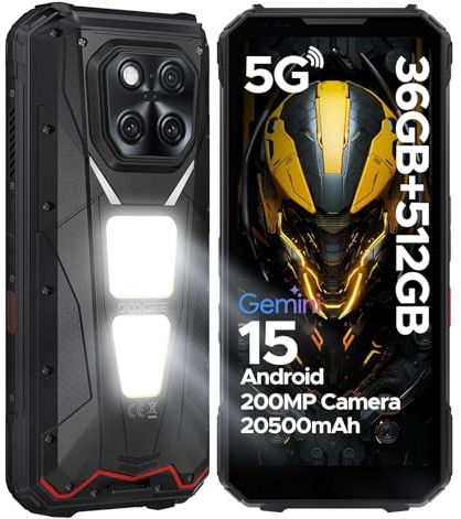 DOOGEE V Max LR 5G Telephone Portable Incassable, Android 15 6,78 FHD+120 Hz Smartphone Incassable, 36 Go+512 Go, MTK 7300, Batterie 20500 mAh/45 W, AI Caméra 200MP+8MP+20MP, WiFi 6E/NFC/BT5.4