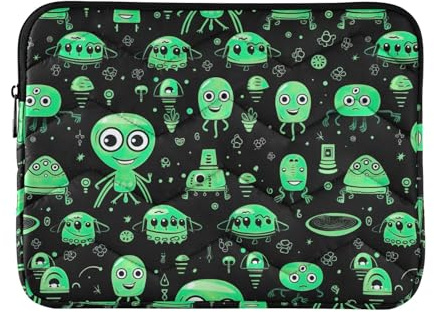 Green Alien Laptop Sleeve 13 16 pollici Soft Protective Notebook Bag Slim Computer Case for Laptop Medium