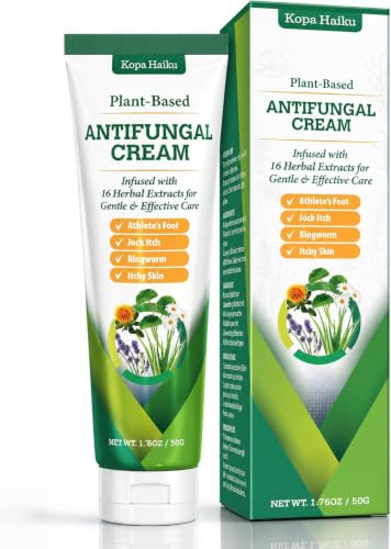 Antifungal Cream for Fungal Skin & Foot: Natural with 16 Herbal Extracts Effective for Athletes Foot Treatment, Jock Itch, Tinea Versicolor, Seborrheic Dermatitis & Ringworm