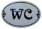 Türschild WC Emaille Schild Jugendstil 7 x 10,5 cm Emailschild weiß (ohne Holzrahmen)