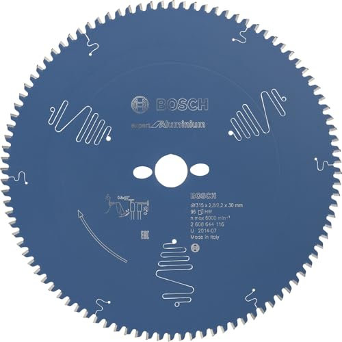Bosch Professional 1x Kreissägeblatt Expert for Aluminium (für Aluminium, Sägeblatt Ø 315 x 30 x 2,8 mm, 96 Zähne, Zubehör Kreissäge)