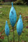 Manufaktur Lichtbogen Spitzen aus Keramik - blau - 30/25/20 cm Garten Rosenkugel Zapfen